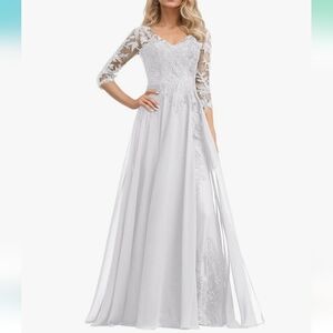 Stunning White Lace Wedding Gown